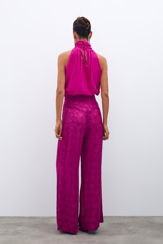 Jacquard-Freizeithose - Fuchsia - 7