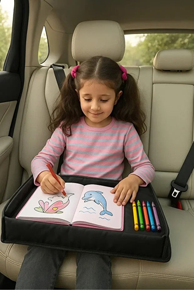 طاولة أطفال عملية قابلة للطي مقاس 35 × 40 سم، طاولة نشاط للأطفال على شكل مقعد سيارة
