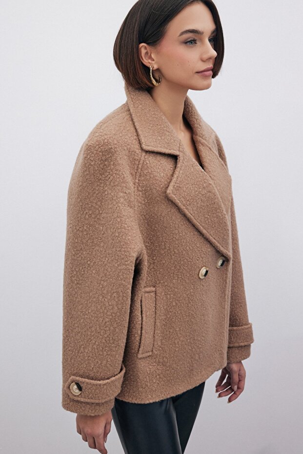 Buklet Kısa Kaban - Camel - 5