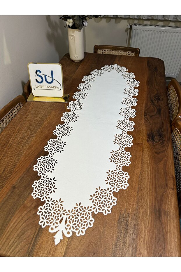 White Stylish Designed Runner - 3