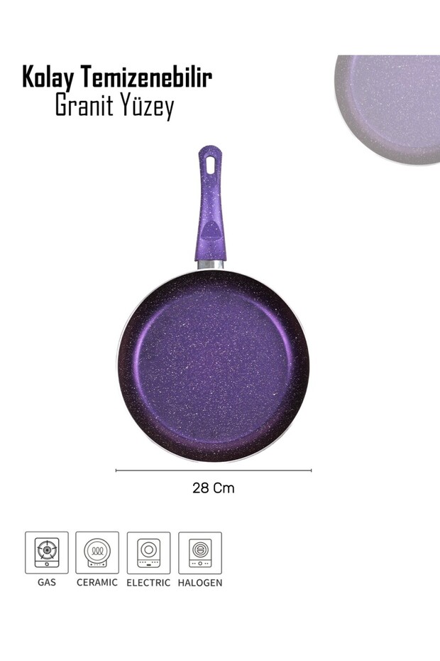 Granit Tava - 28 Cm Mor - 6