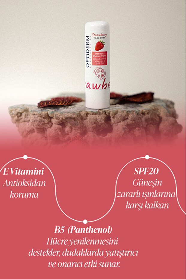 Lip Stick Çilek & E Vitamini SPF20+ - 2