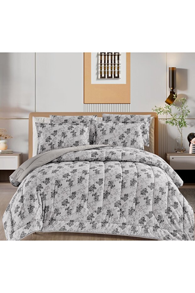 Double bed sheet with a floral pattern, reversible design, to give you a refreshing summer with microfiber materials, size 220*240 cm - 1