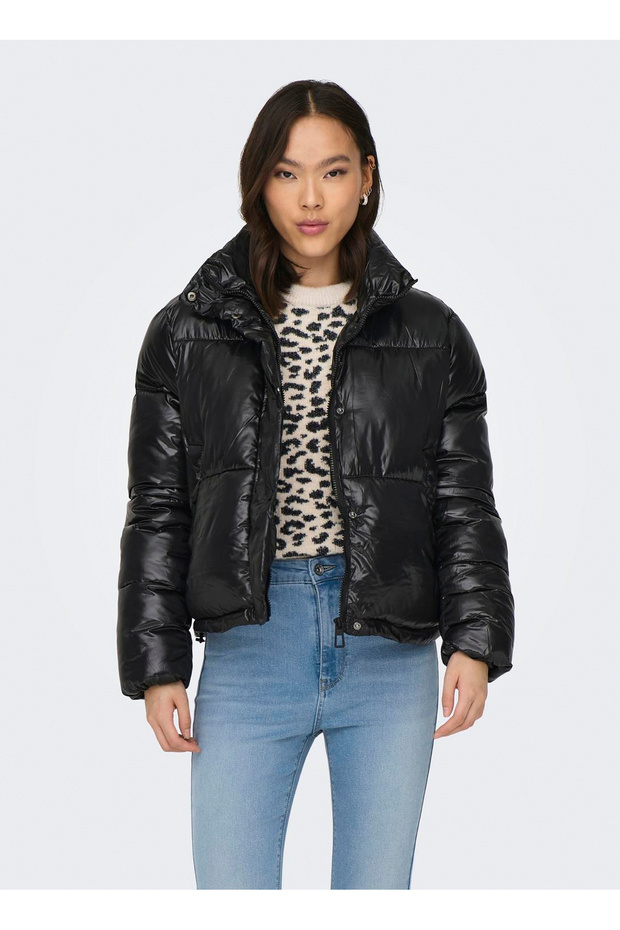 Black Women's Coat Onlsky Short Puffer Cc Otw - 1