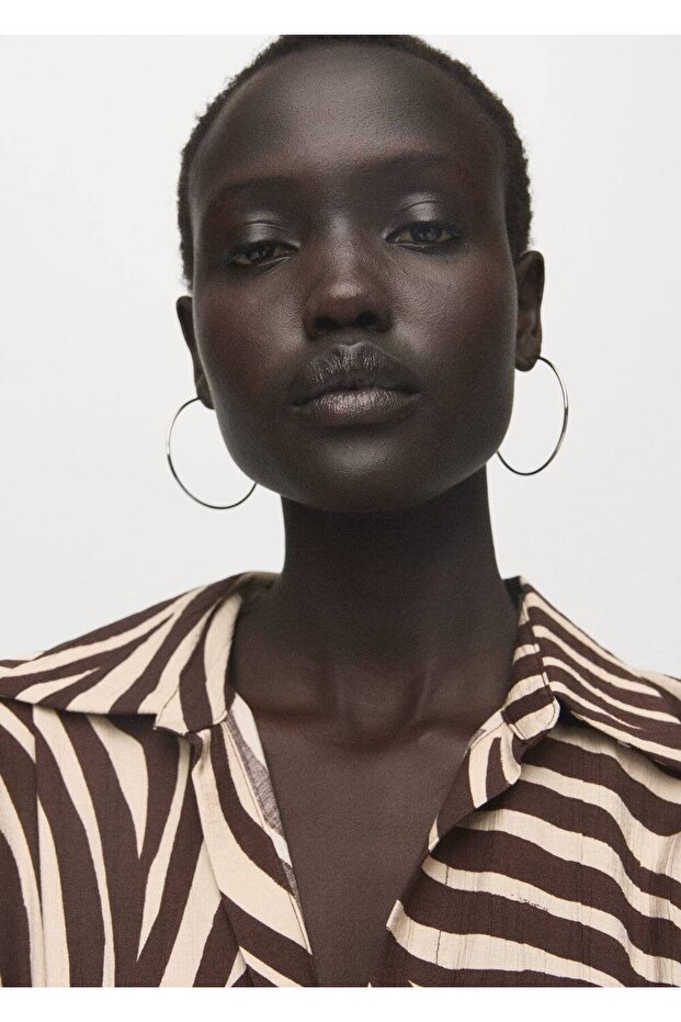 Desenli gömlek elbise - 5