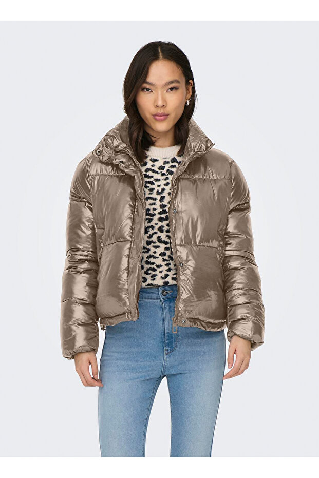 معطف بني فاتح للنساء ONLSKY SHORT PUFFER CC OTW