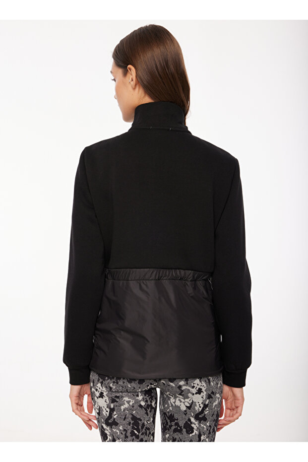 Siyah Kadın Dik Yaka Basic Kapitone Sweatmont D3WL-SWT10 - 6