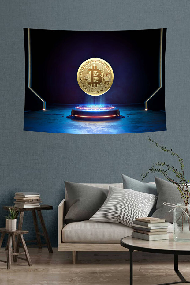 خلفية جدارية بنمط بيتكوين المستقبلية - 4