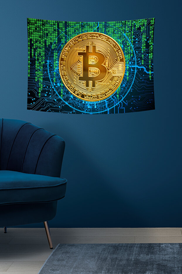 Bitcoin Digital Patterned Wall Covering - 4