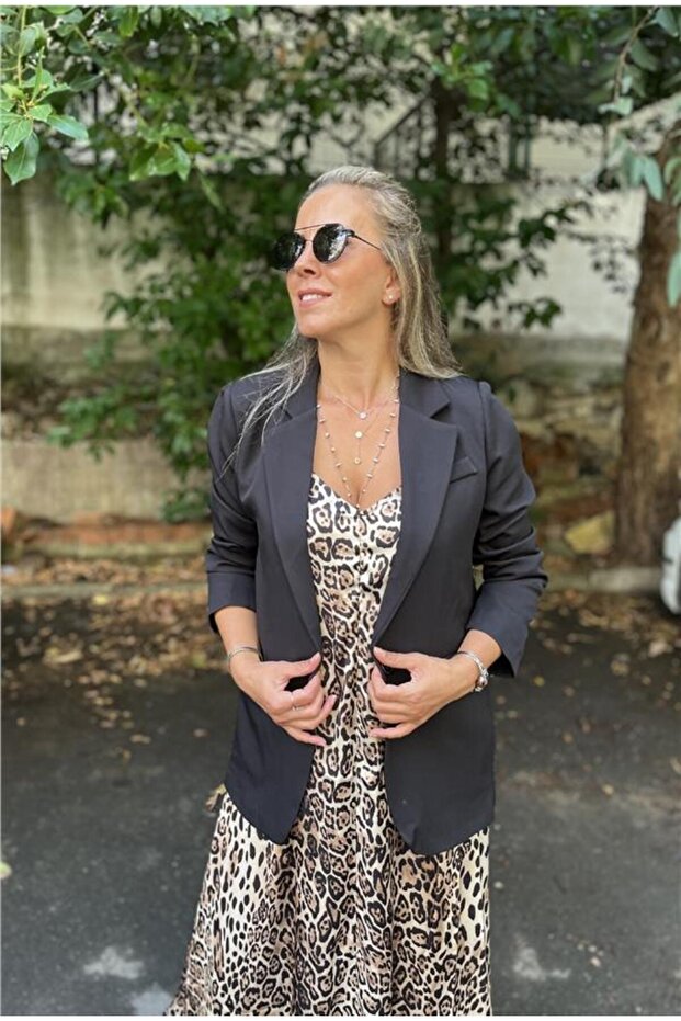 سترة بليزر بزر واحد - 1