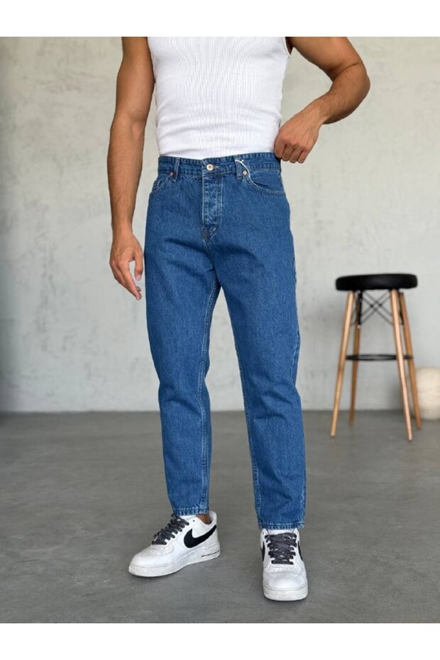 Men's Boyfriend High-Waist Ankle-Length Jeans