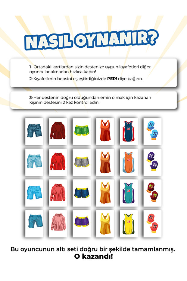 Per Kart Oyunu Kutu Oyunu Arkadaş Aile Oyunu - 6