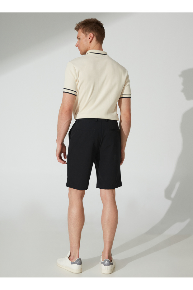 Düşük Bel Basic Siyah Erkek Bermuda Şort ENZO 2 - 4