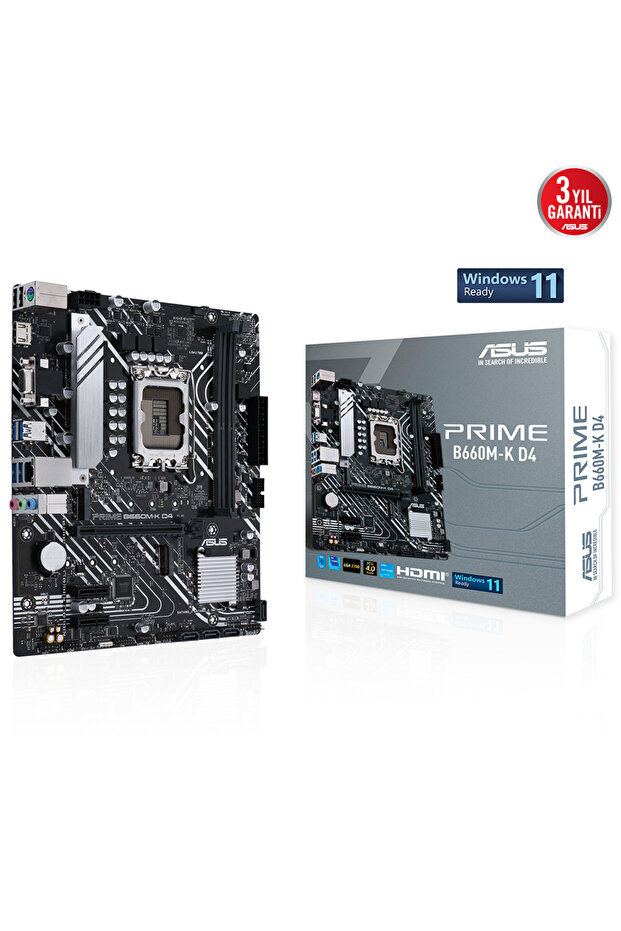 PRIME B660M-K D4 B660 DDR4 (Vga Yok) GLan mATX HDMI USB3.2 M2 1700p Anakart - 1