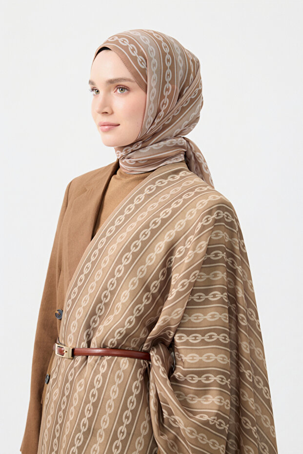 Cotton Twill Şal Chain Camel - 1