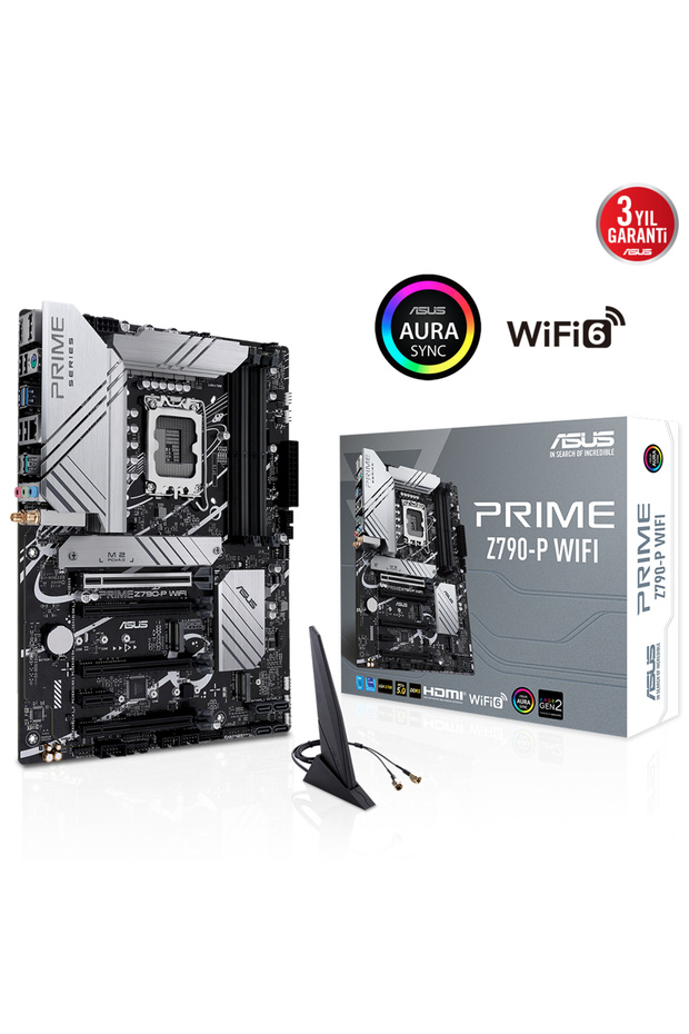 PRIME Z790-P WIFI Z790 DDR5 (Vga Yok) GLan 2.5G ATX HD DP US3 M2 WIFI BT RGB 1700p Anakart - 1