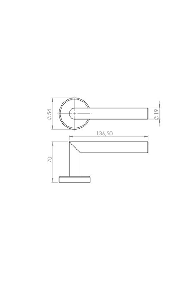 Adnoss 472-01 Paslanmaz L Tipi Oda Kapı Kolu - 5