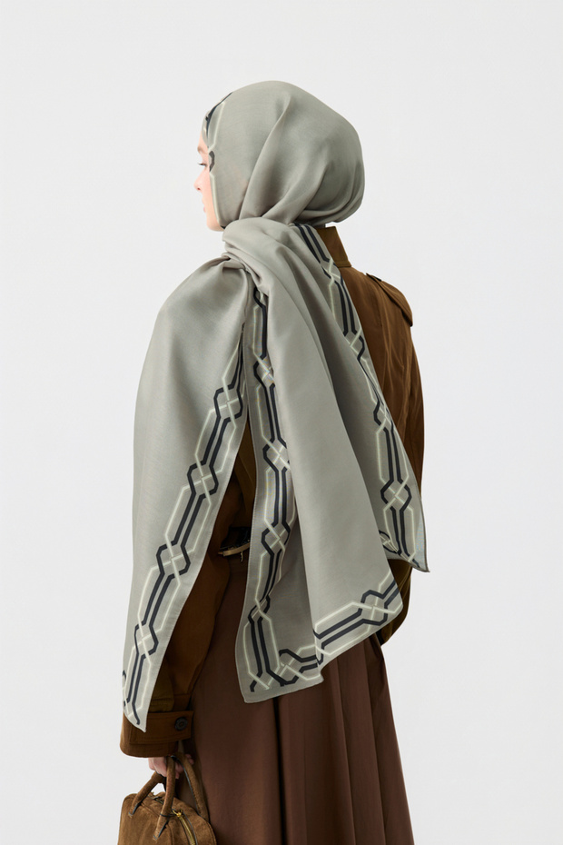 Cotton Twill Şal İnterlock Taş - 6