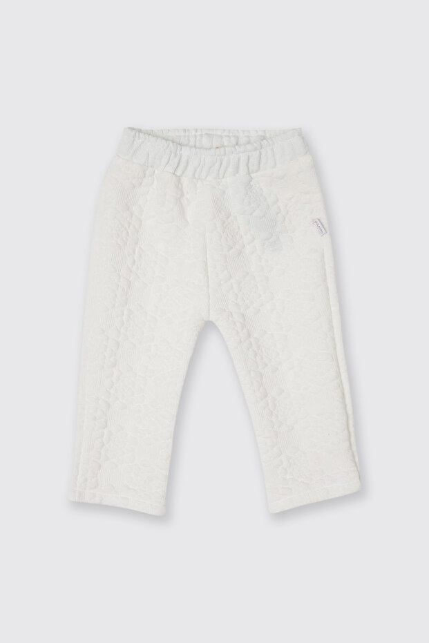 Baby Girl White Floral Patterned Trousers