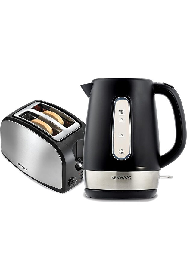 Bundle Breakfast Set With 1.7L Electric Kettle And 2 Slice Bread Toaster Mpm02.000Bk Black/S