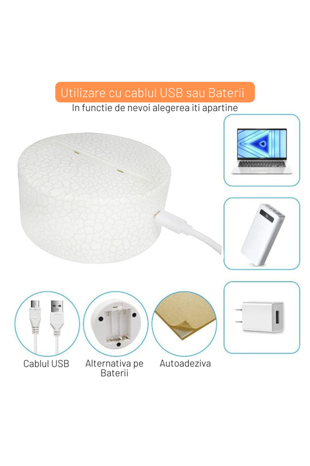3D LED lamp for games with optical illusion, touch control base, USB / batteries, Game Zone model - 7