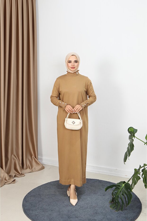 Mercerized Dress with Stone Detail