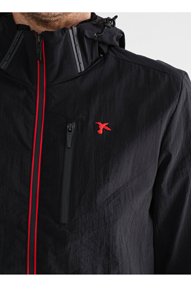 Siyah Kapüşonlu Erkek Basic İnce Mont MARLON - 4