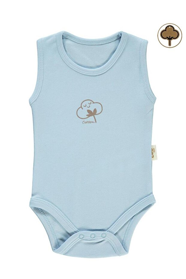 Set of Organic Cotton 0-18 Months Snap-On Bodysuits - Blue