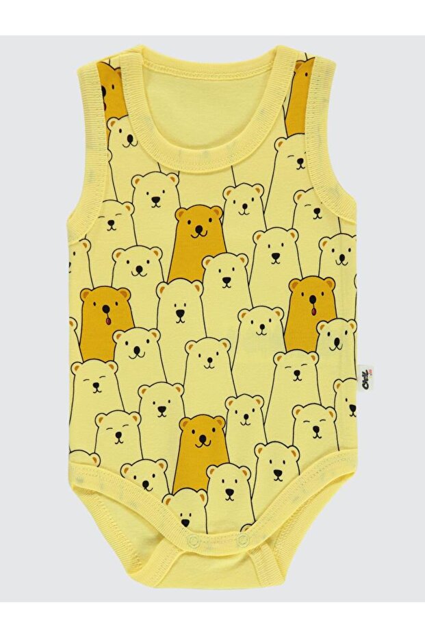 Ayıcık Empirme Baskılı Sfr.Kol1-36 Ay Çıtçıtlı Badi - Sarı 24-36 Ay - 2