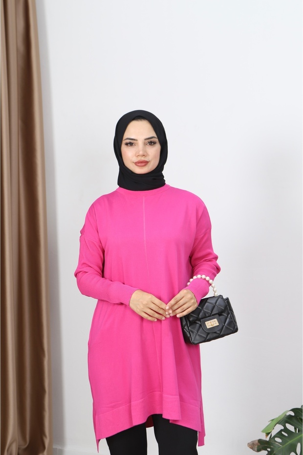 Kolları Fitilli Merserize Tunik - 4