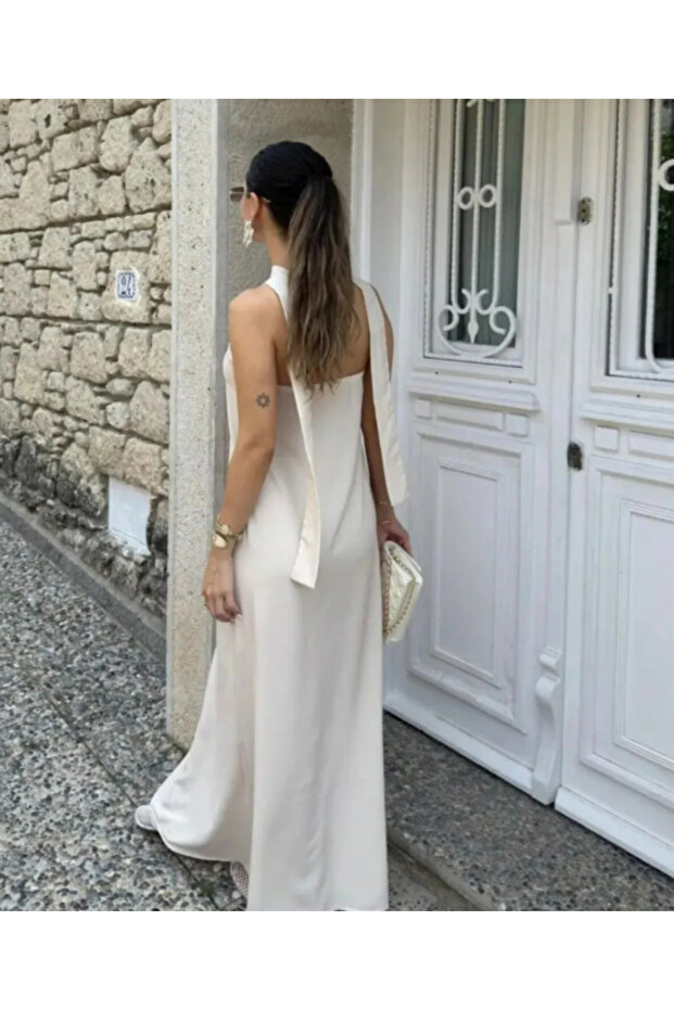 Patterned Strapless Dress - 5