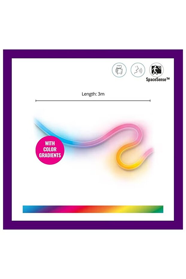 مجموعة شريط إضاءة LED نيون فليكس بطول 3 أمتار، وتأثيرات ألوان RGB، وتصميم مرن، واتصال واي فاي وبلوتوث - 3