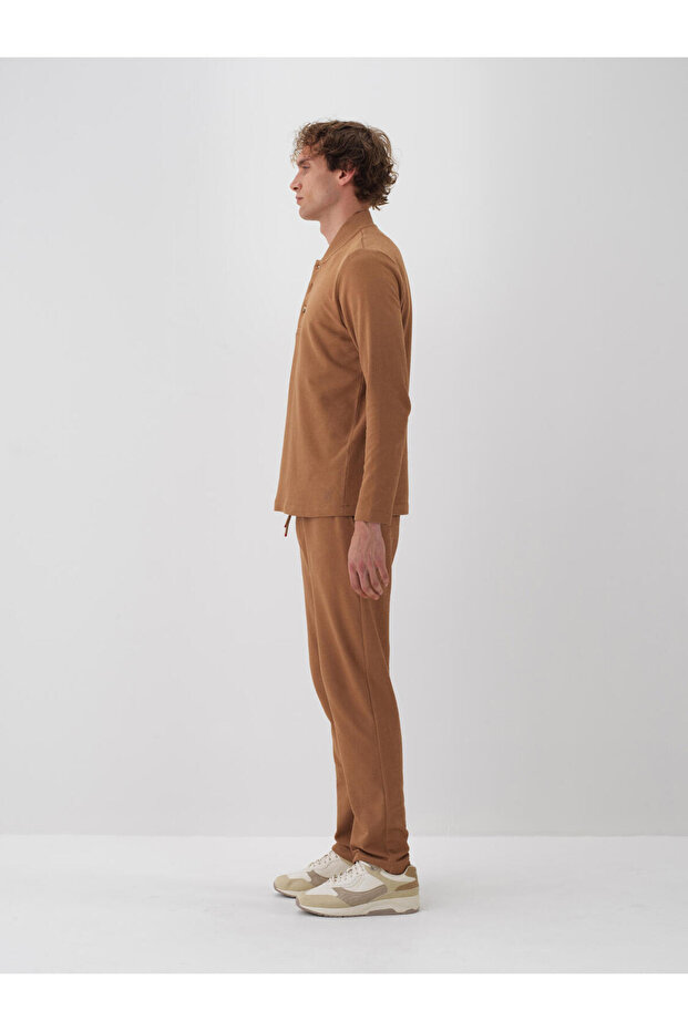 Erkek Camel %100 Pamuk Basic Sweatpant - 3