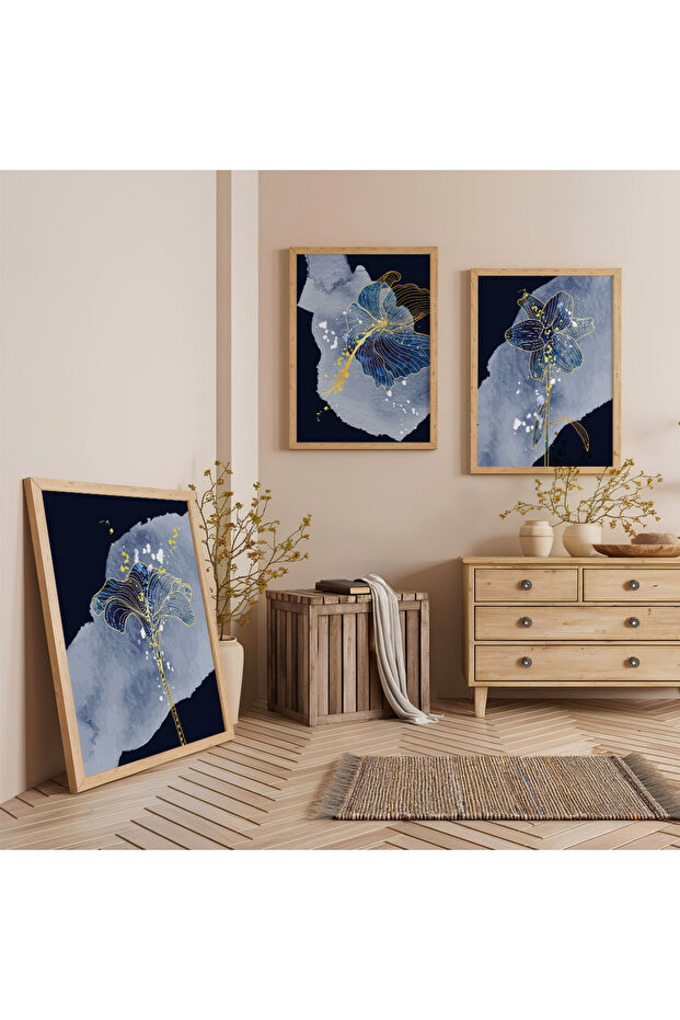 Wooden Framed Night Dance Triple Wooden Painting Set