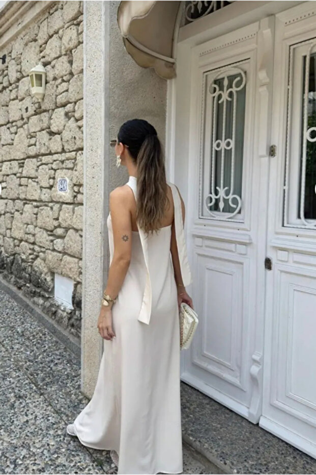 Patterned Strapless Dress - 3