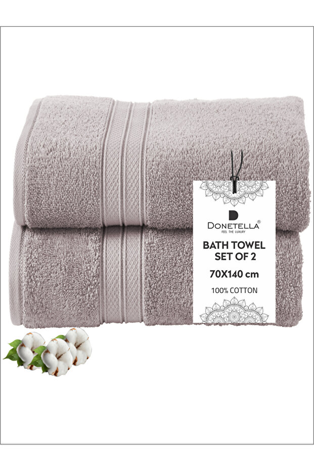 مجموعة مناشف حمام 2 قطعة قطن 70×140 سم فندقي فاخر 600 GSM –سريعة الامتصاص | Bath Towel