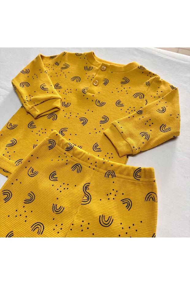 Waffle Kumaş Çocuk Pijama Takımmı - 2