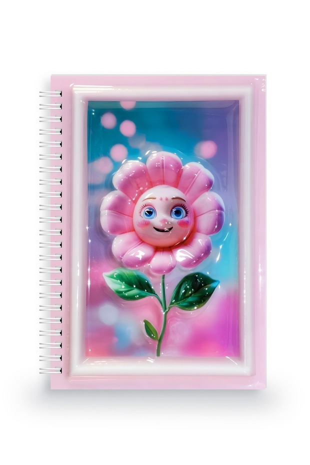 Gülen Çiçek 3 Boyutlu Spiralli Defter - 1