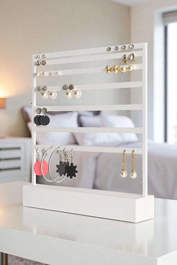 White Earring Stand Jewelry Organizer Jewelry Hanger Earring Holder