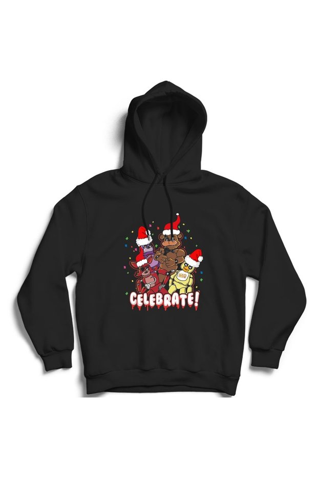 Five Nights at Freddy's, Christmas, Christmas, 5Naf, Fnaf, Celebrate, Game Hooded Sweatshirt Hoodie