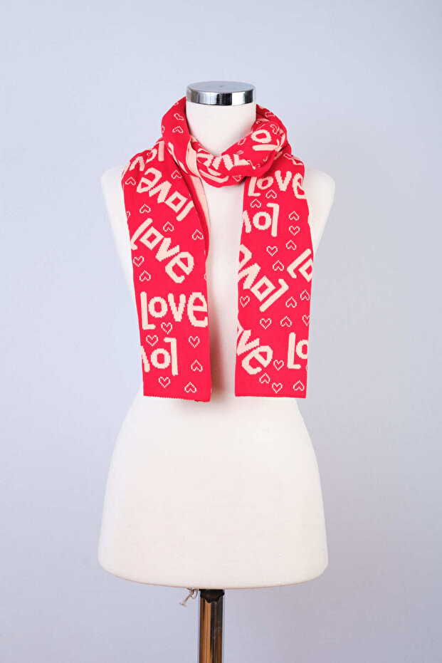 Eșarfă de tricotat cu tematică dragoste - 3