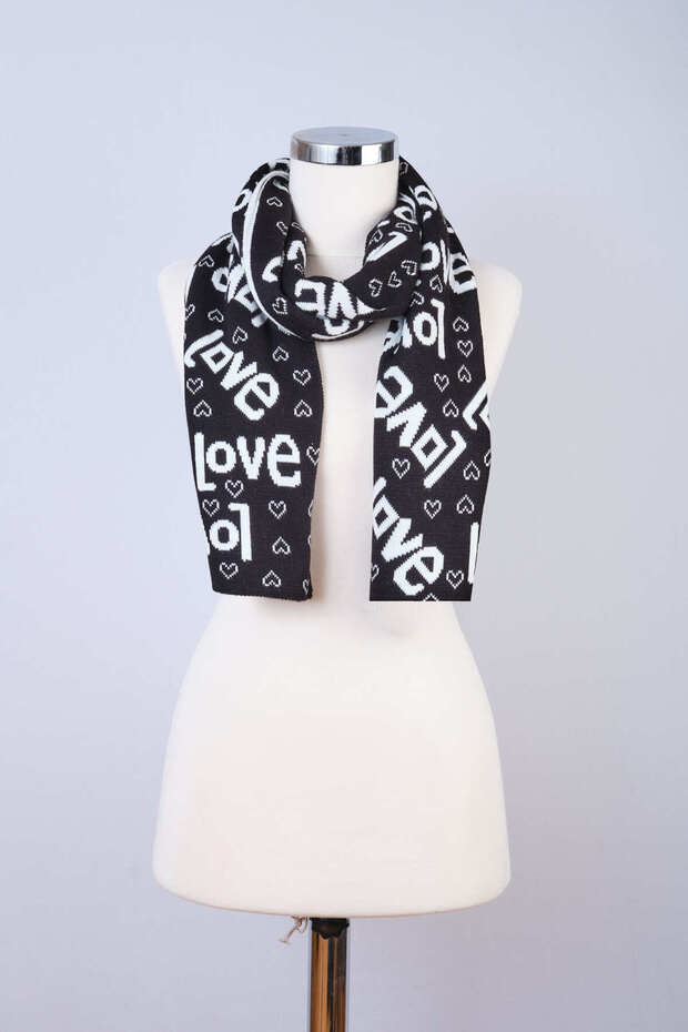 Eșarfă de tricotat cu tematică dragoste - 3
