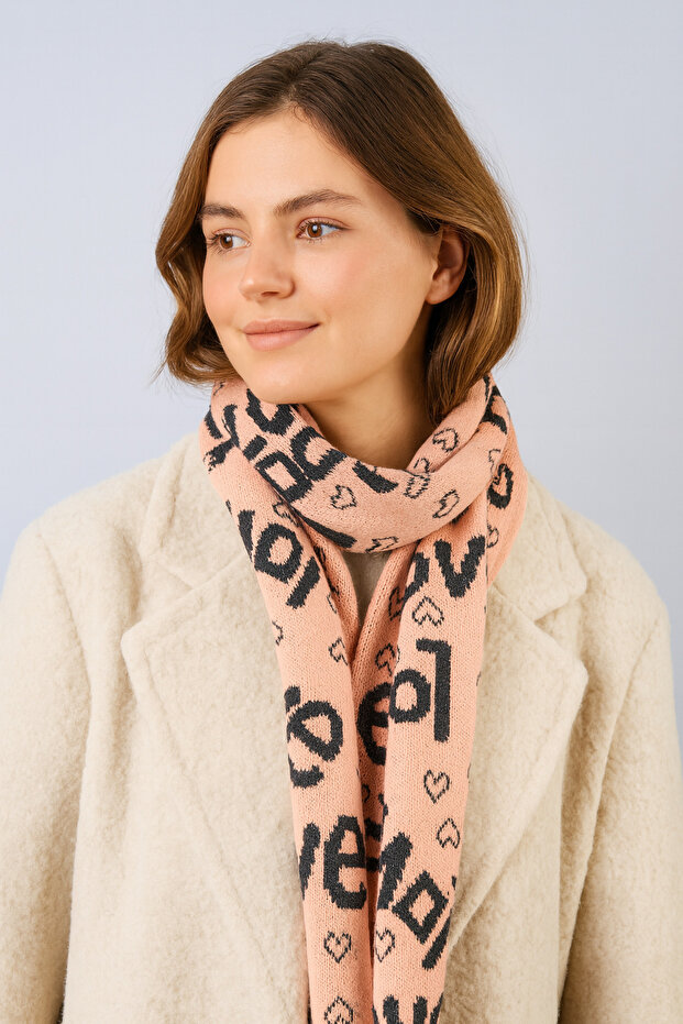 Eșarfă de tricotat cu tematică dragoste - 2