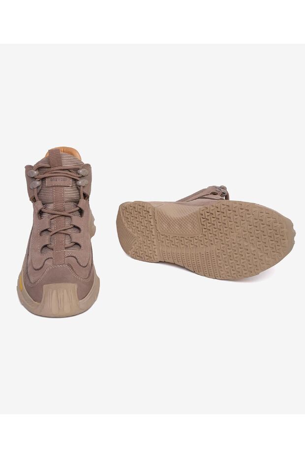 Erkek Koyu Vizon Hakiki Deri Sneaker Bot 4K1SB15090 - 4