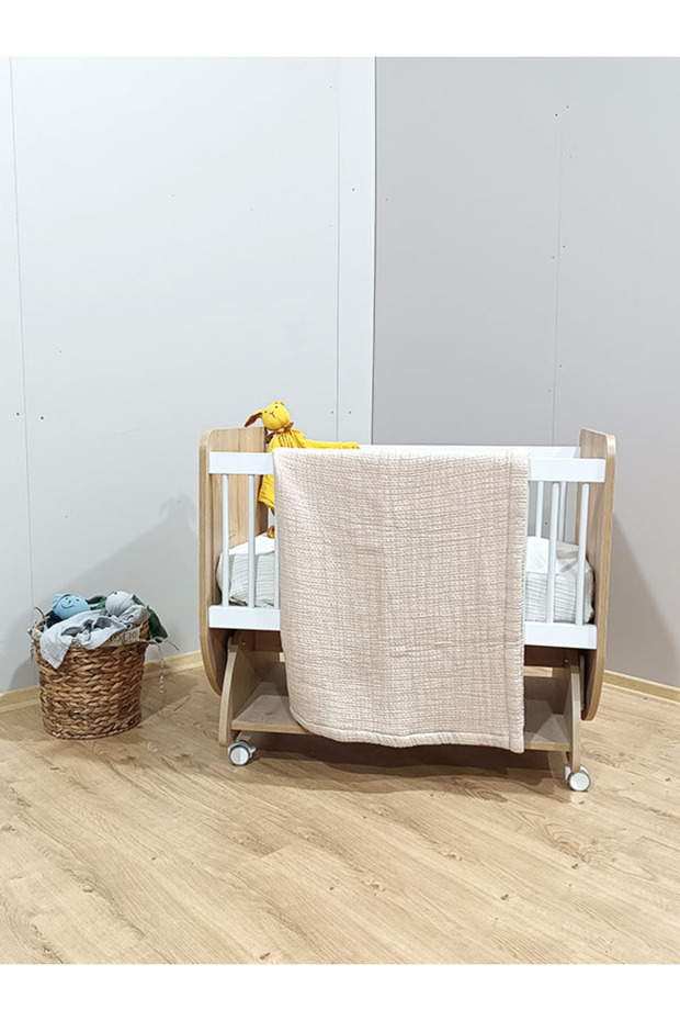 Beige Color 6 Layer Muslin Quilt / Baby Quilt 100X120Cm