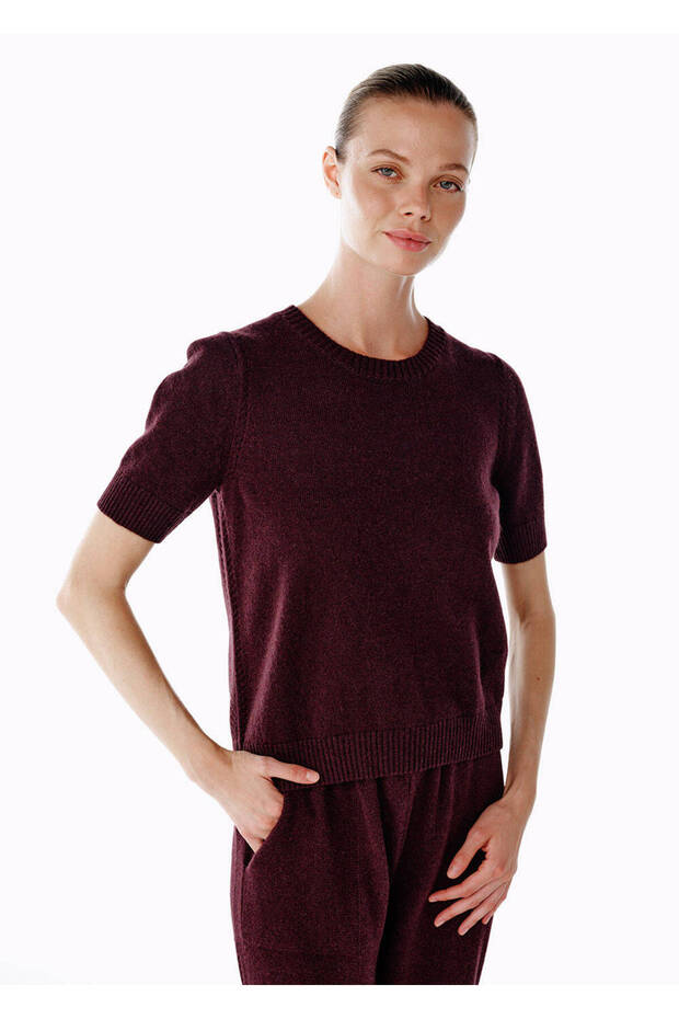 Mürdüm Kaşmir Triko Üst - 4