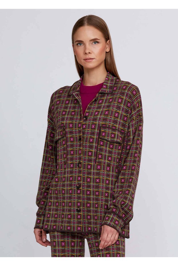 Jacquard Patterned Relaxed Cut Knitwear Jacket