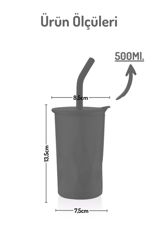 5’i 1 Yerde Pipetli Mug & Termos Suluk – 700 ml / 500 ml – Sıcak ve Soğuk İçecekler İçin Çok Amaçlı - 5