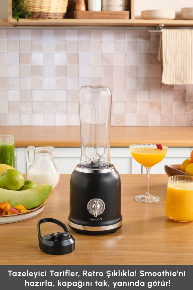 Retro Personal Kişisel Smoothie Blender Black - 6