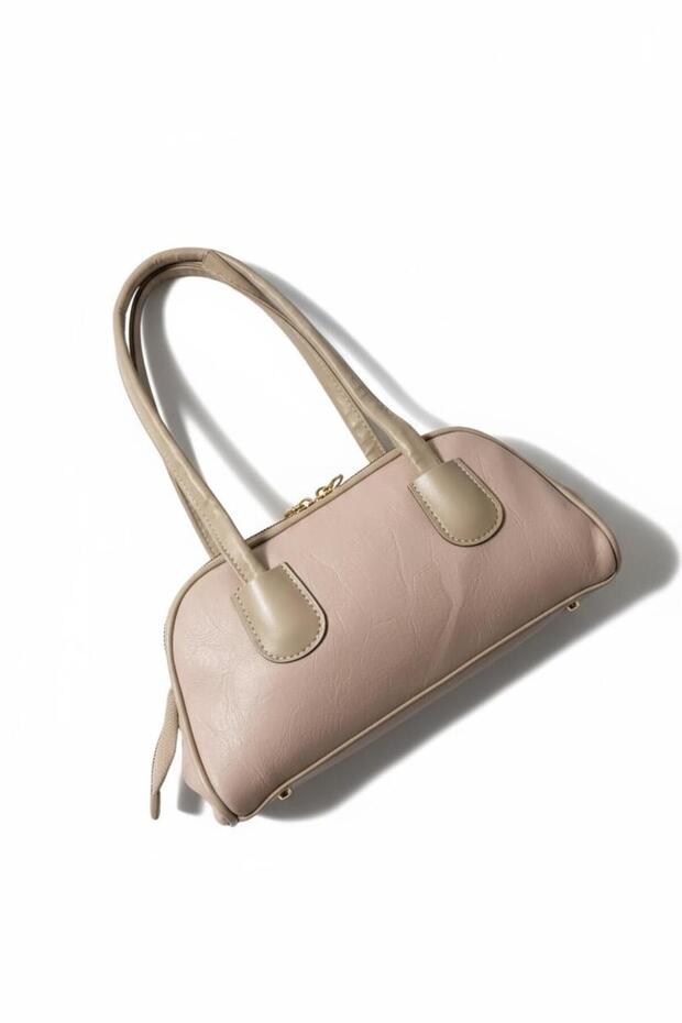 Cuore Mink Color Stylish Design Gold Zippered Elegant Bag (En 25 - Boy 14 - Aski 20)